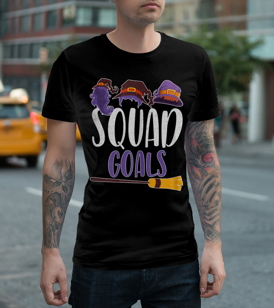 Hocus Pocus Squad Goals Witch Hats Broomstick T-Shirt