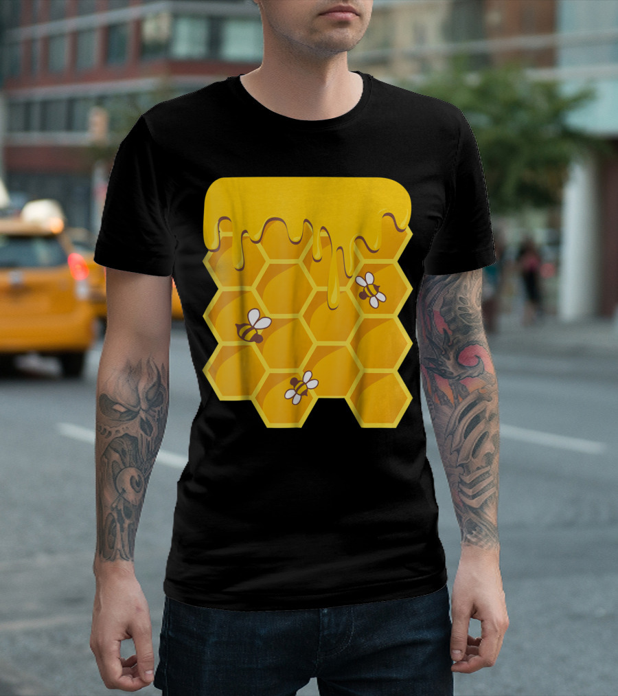 Honeycomb Bees Dripping Honey Halloween Group Costume T-Shirt