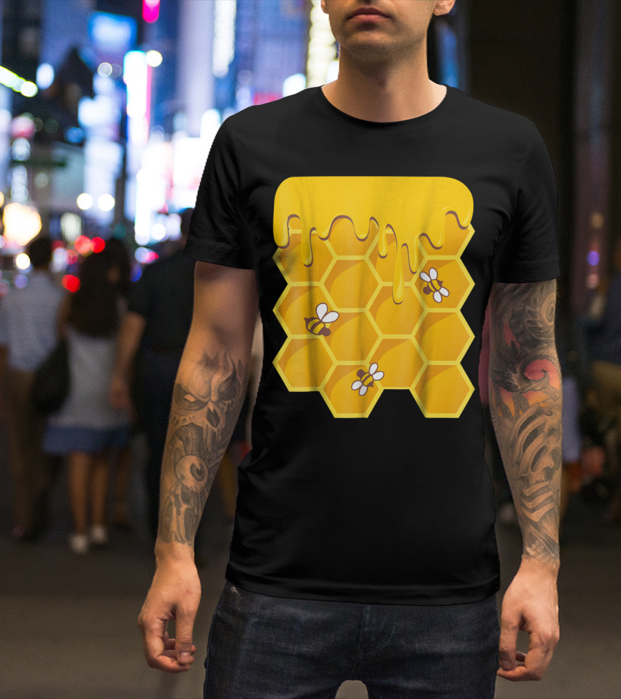 Honeycomb Bees Dripping Honey Halloween Group Costume T-Shirt