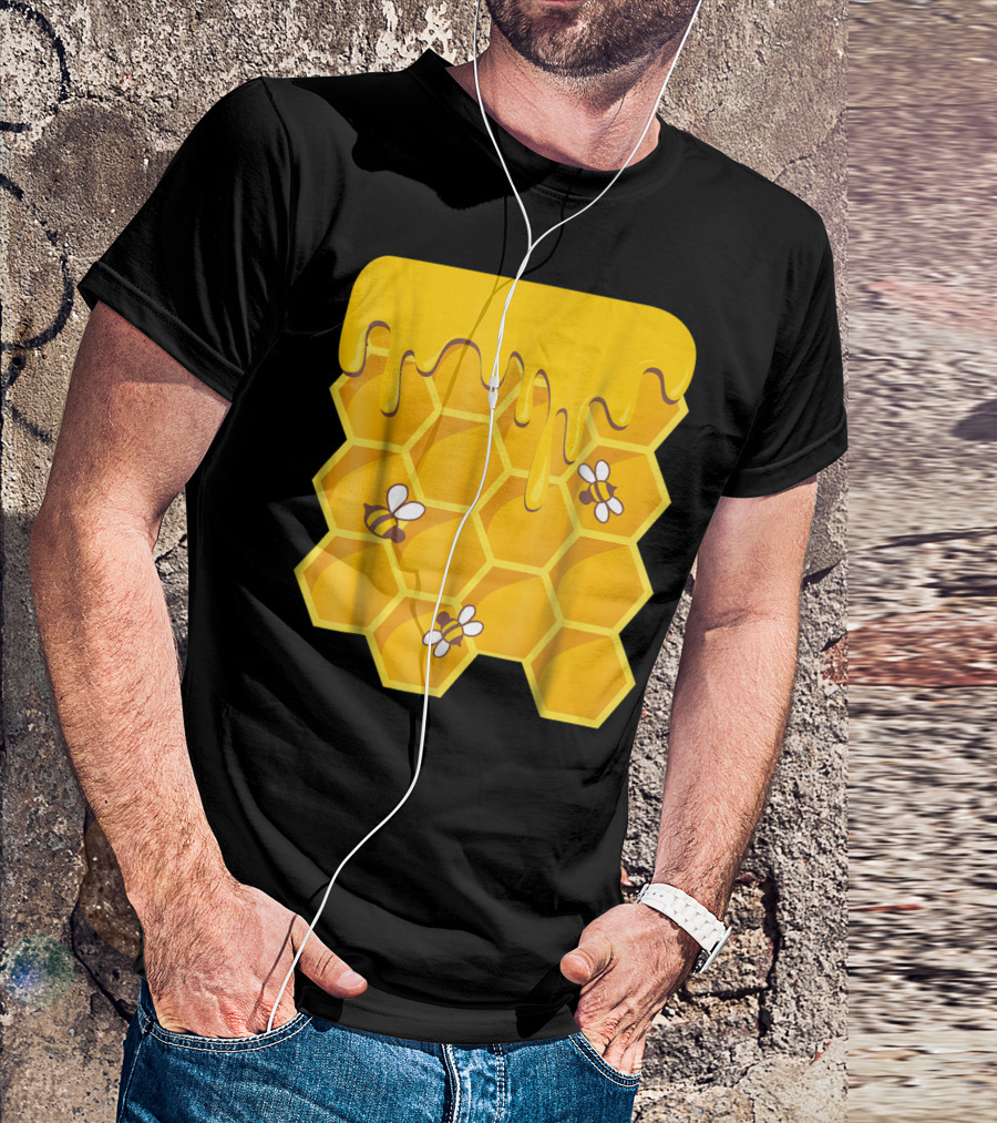 Honeycomb Bees Dripping Honey Halloween Group Costume T-Shirt