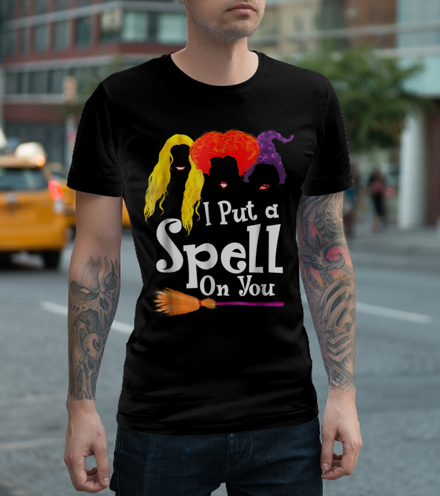 I Put A Spell On You Witch Trio Broomstick Magic T-Shirt