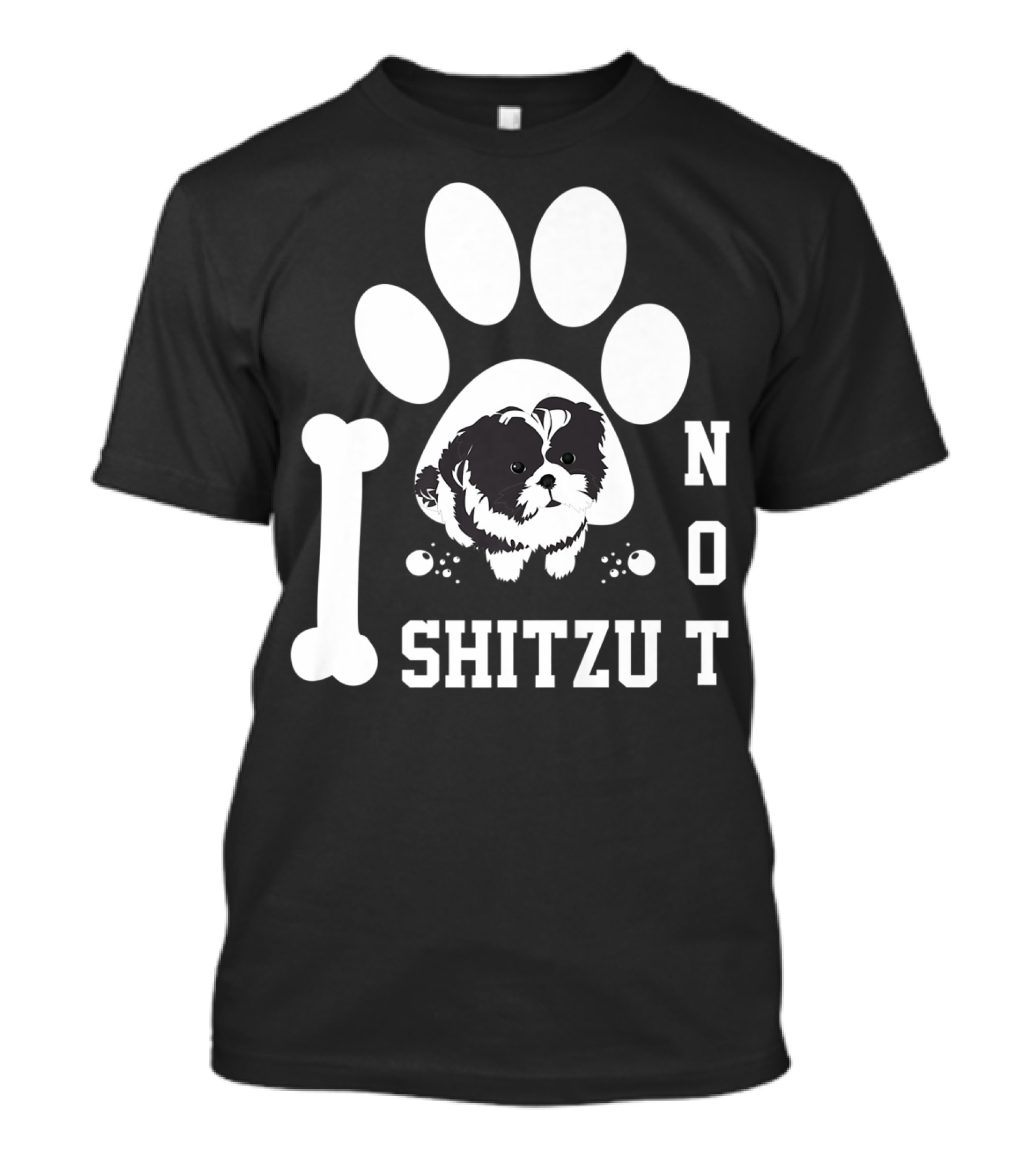 I Shitzu Not Halloween Christmas Funny Cool Dog Paw Bone T-Shirt