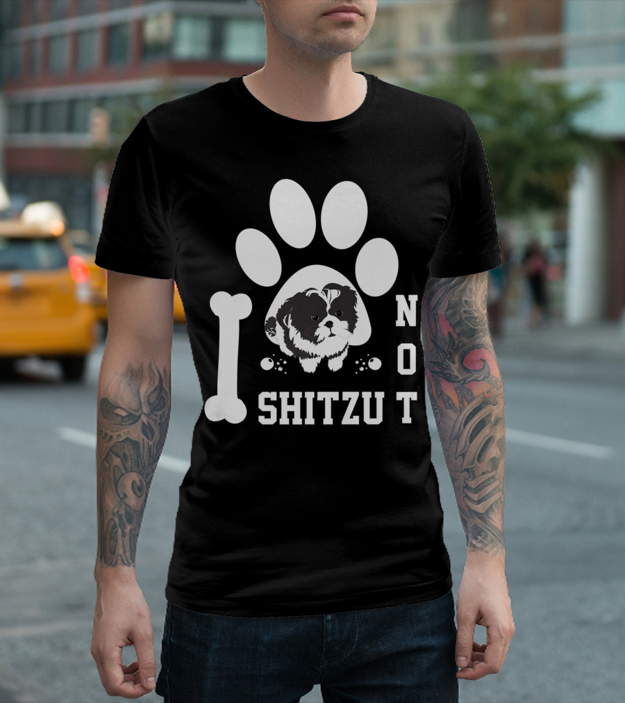 I Shitzu Not Halloween Christmas Funny Cool Dog Paw Bone T-Shirt