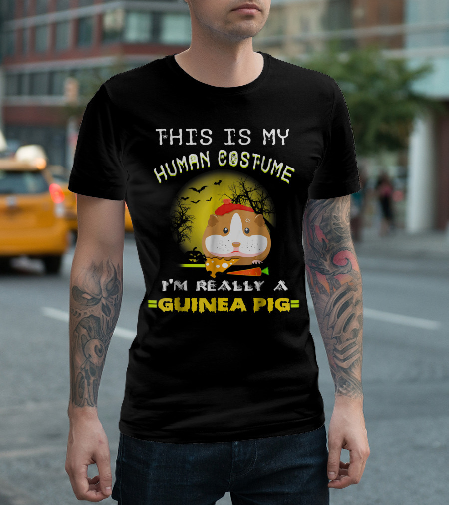 This Is My Human Costume I'm Really A Guinea Pig Halloween Forest T-Shirt