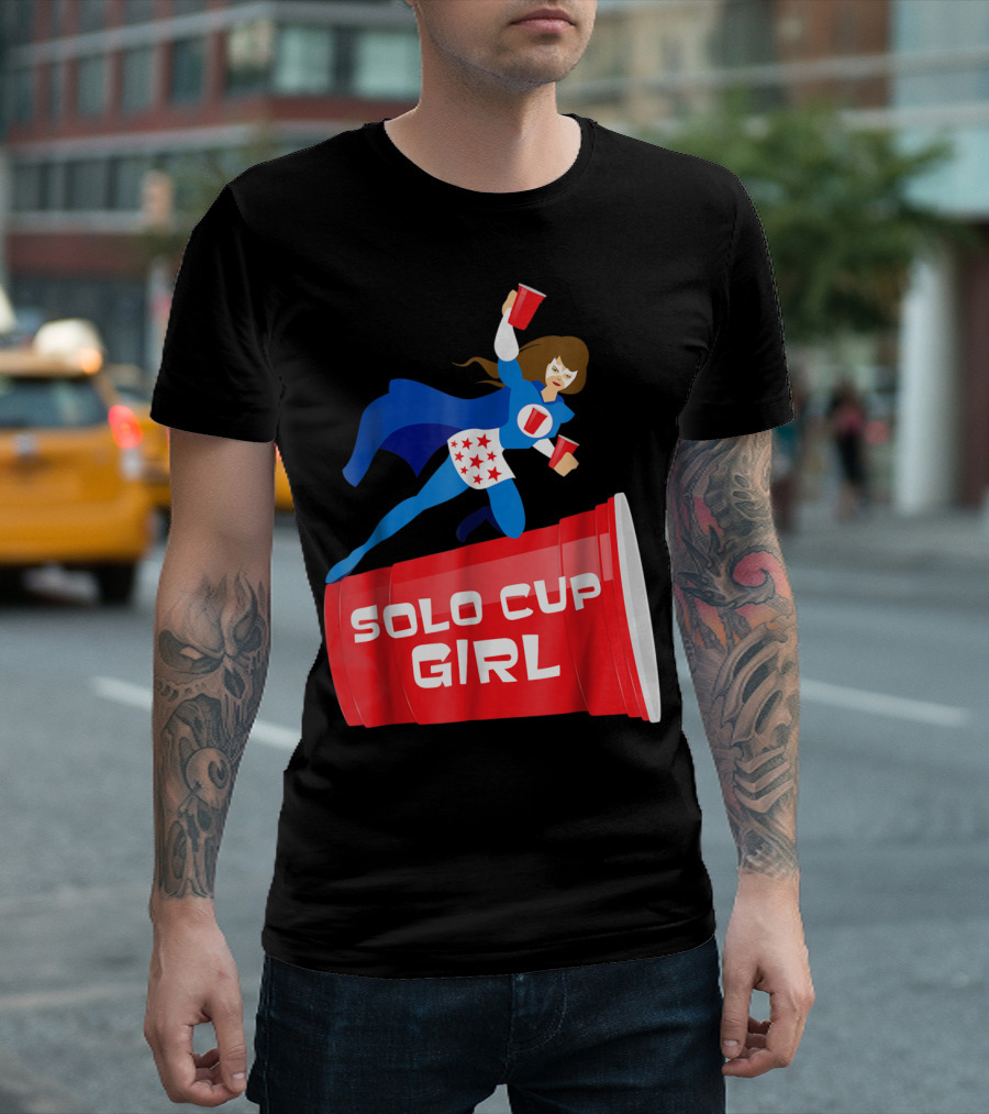 Halloween Costume Solo Cup Girl Super Hero T-Shirt