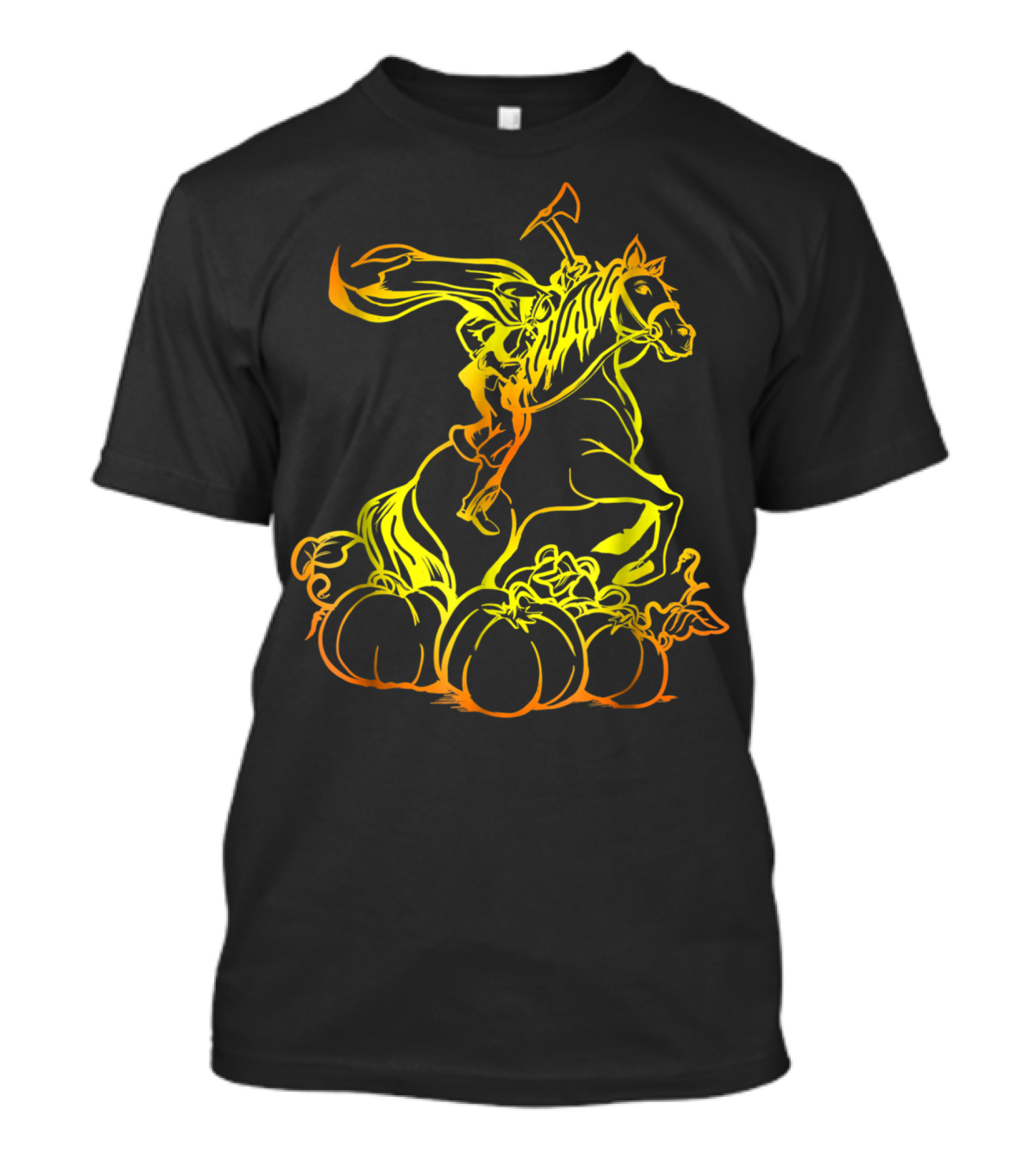 Headless Horseman Classic Tale Pumpkin And Horse T-Shirt