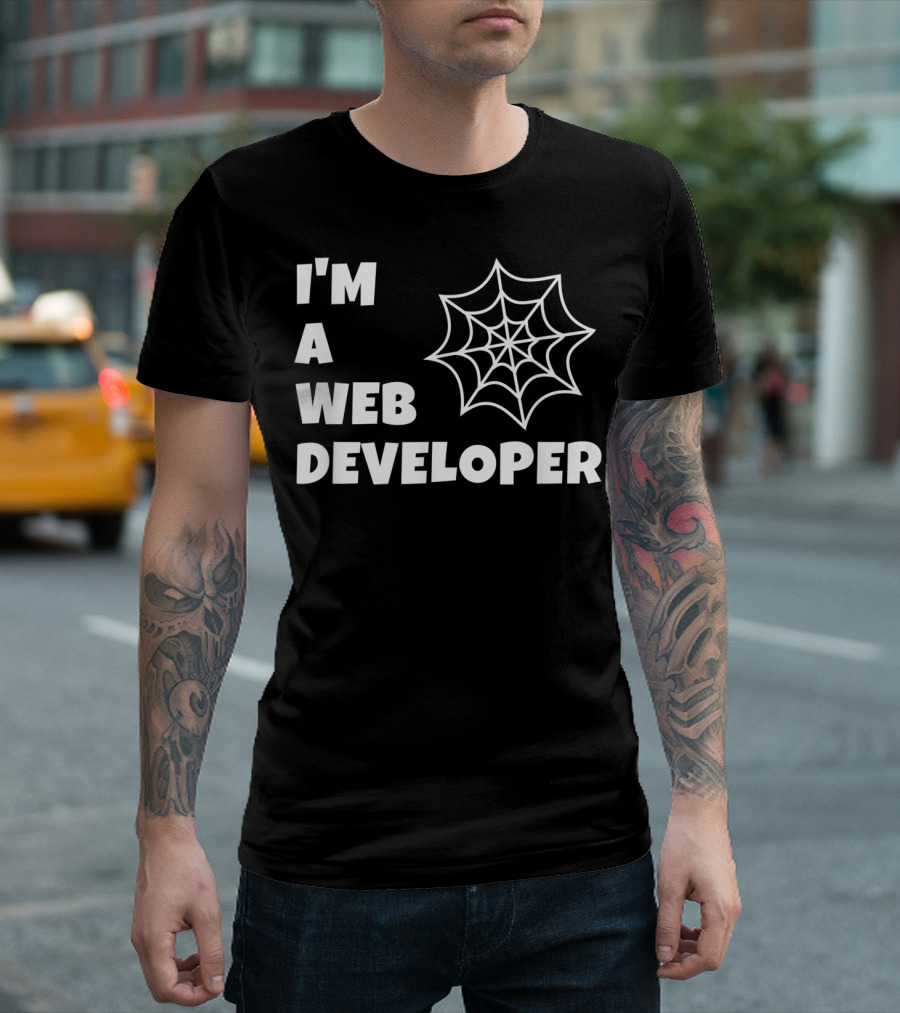 I'm A Web Developer Halloween Spiderweb T-Shirt