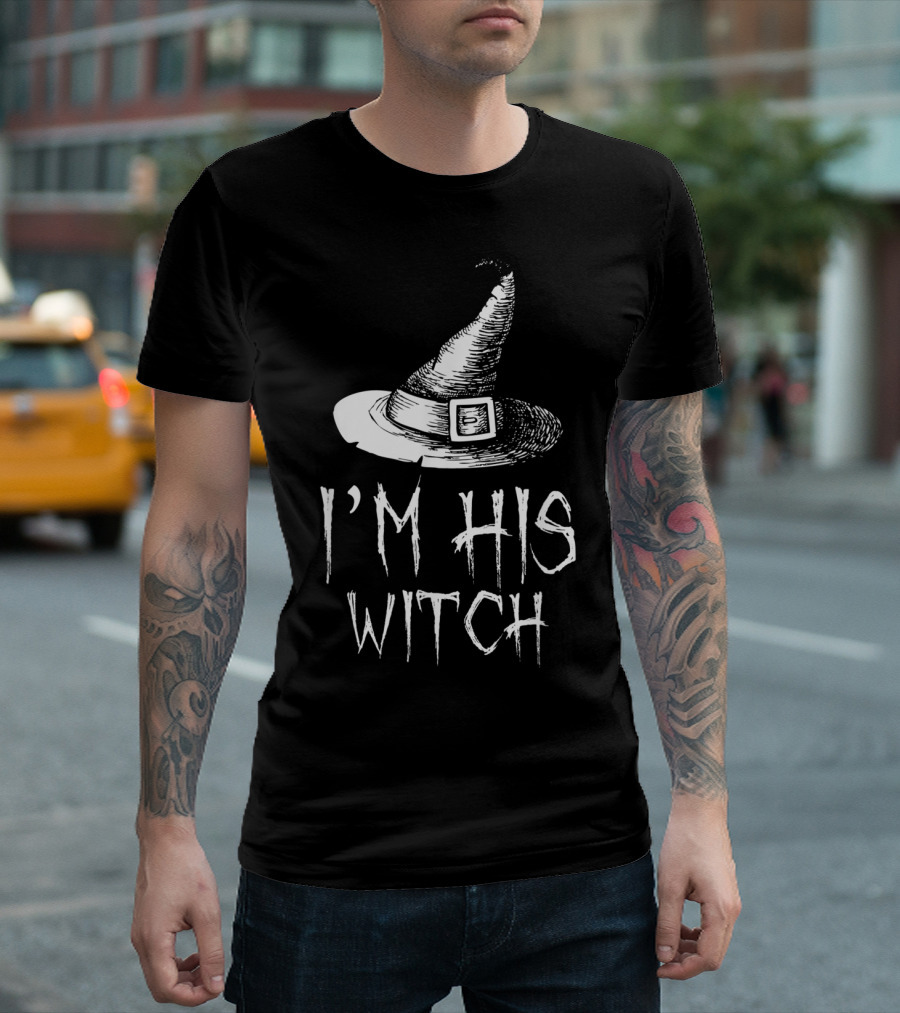 I'm His Witch Halloween Couples Witch Hat T-Shirt