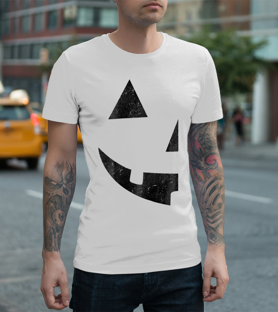 Jack O Lantern Jackolantern Pumpkin Face Halloween Pair T-Shirt