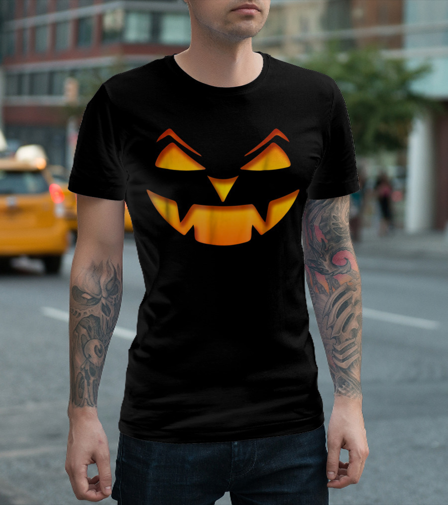 Jack O' Lantern Glowing Pumpkin Face T-Shirt
