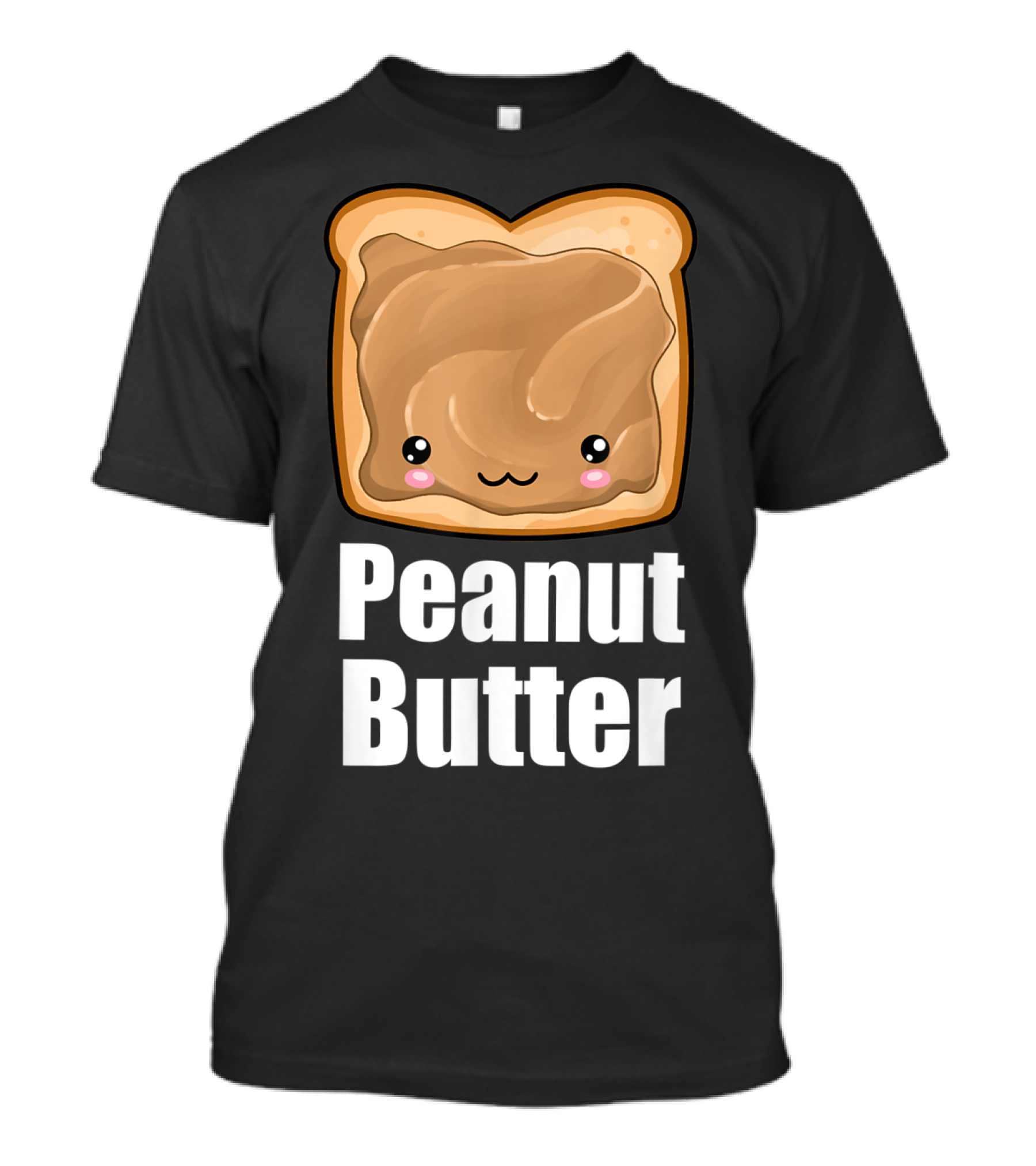 Kawaii Peanut Butter Toast Cute Face T-Shirt