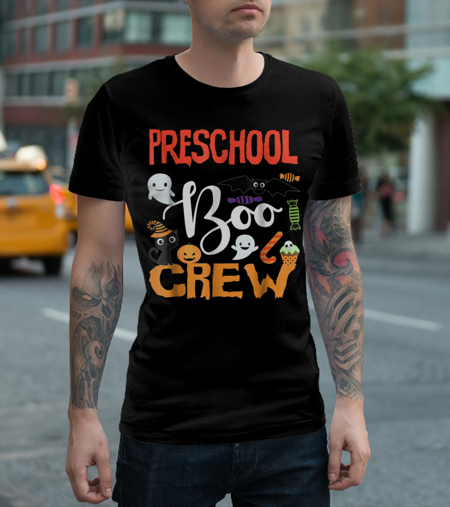 Preschool Boo Crew Halloween Ghosts And Pumpkins Playful T-Shirt