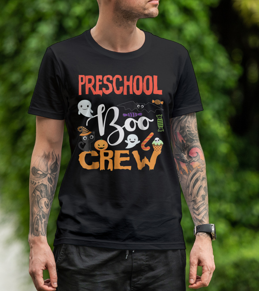 Preschool Boo Crew Halloween Ghosts And Pumpkins Playful T-Shirt