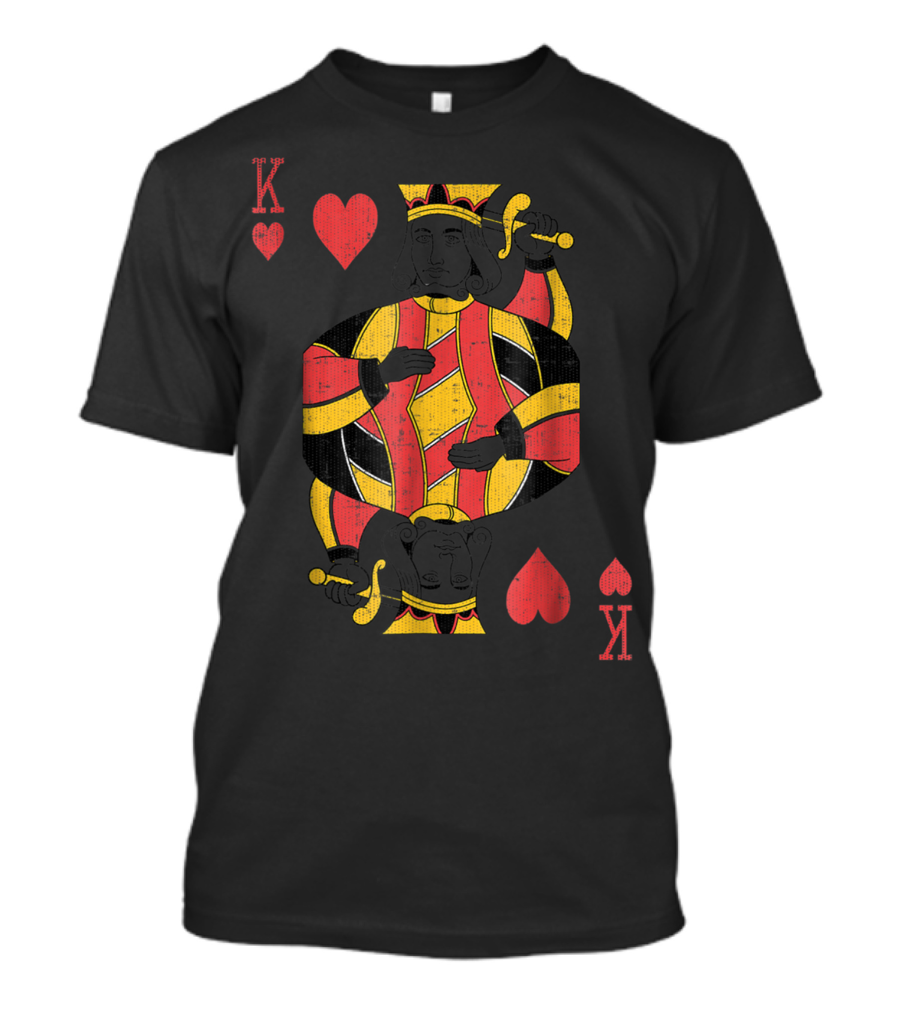 King Of Hearts Vintage Playing Card Design Retro Style Classic T-Shirt