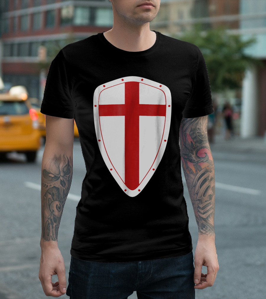 Knight Templar Red Cross Shield T-Shirt