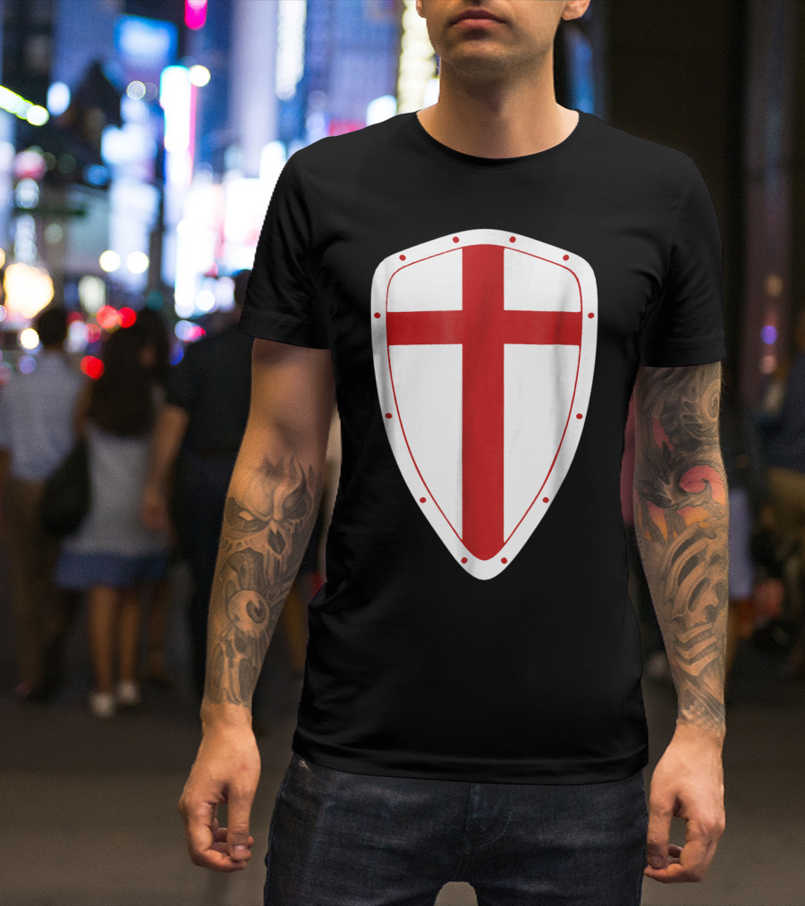 Knight Templar Red Cross Shield T-Shirt