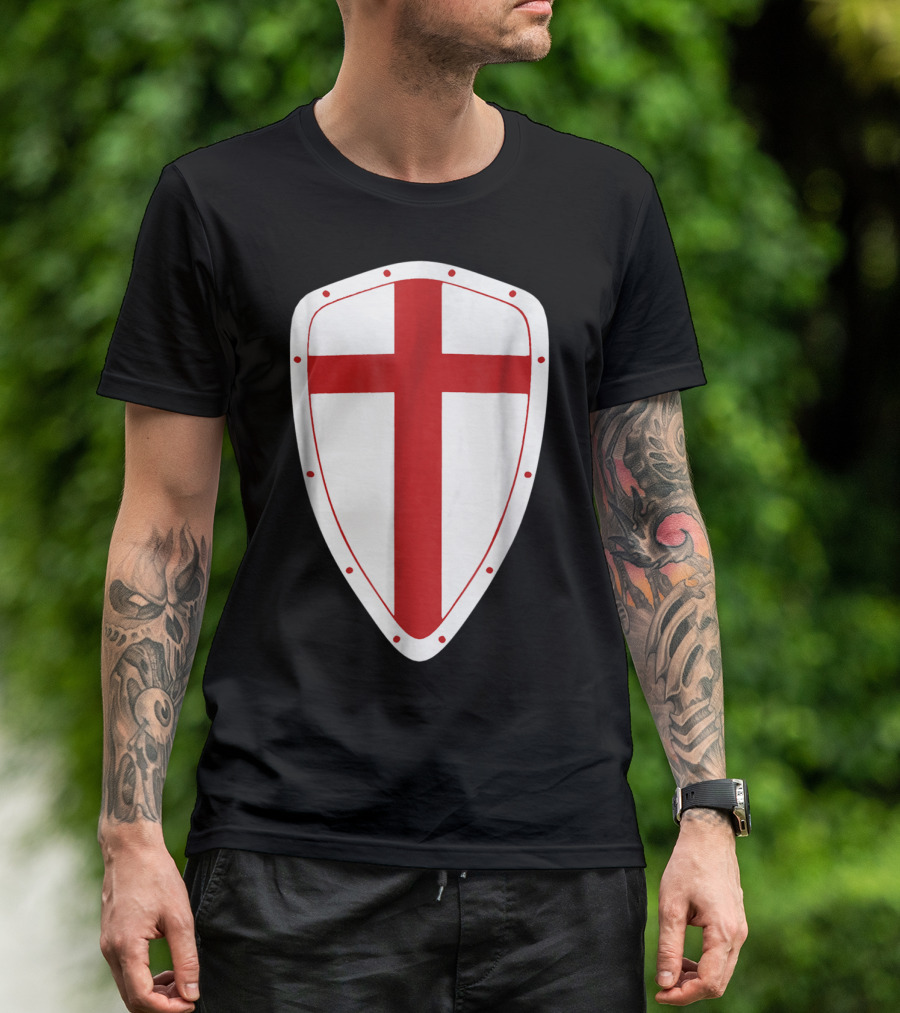 Knight Templar Red Cross Shield T-Shirt