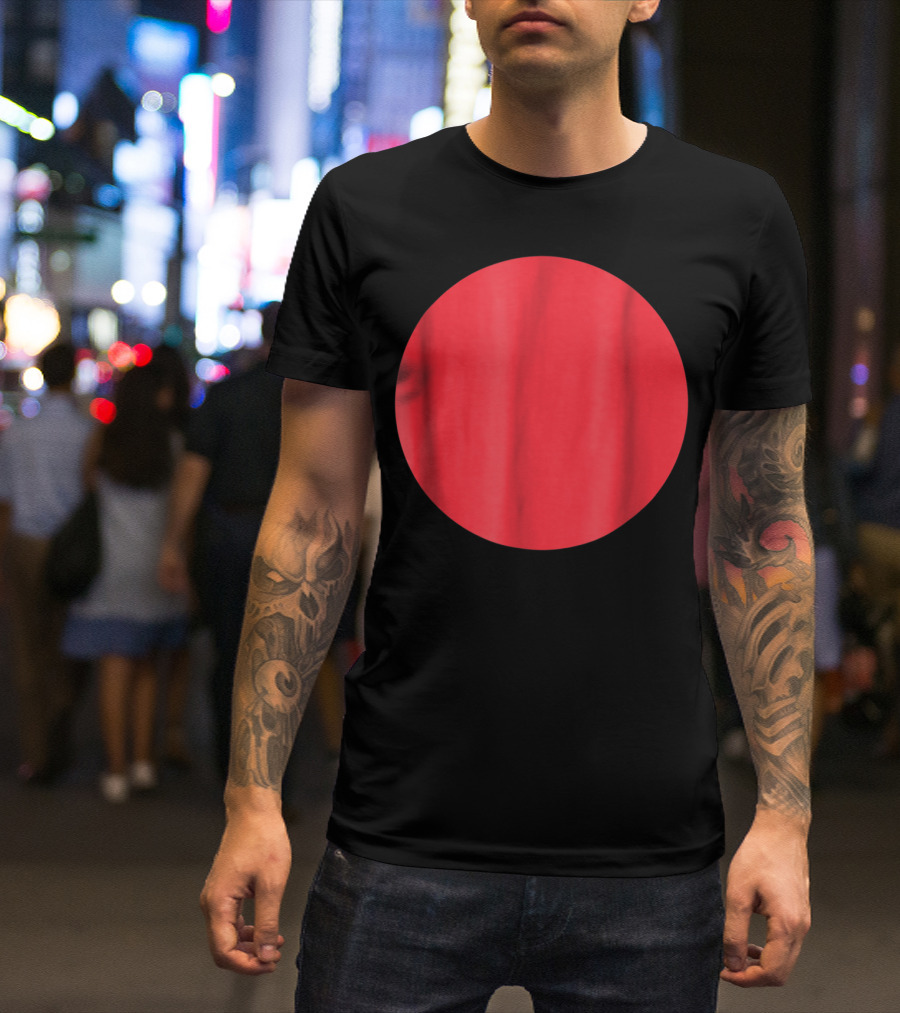 Last Minute DIY Halloween Costume Japanese Flag Circle T-Shirt