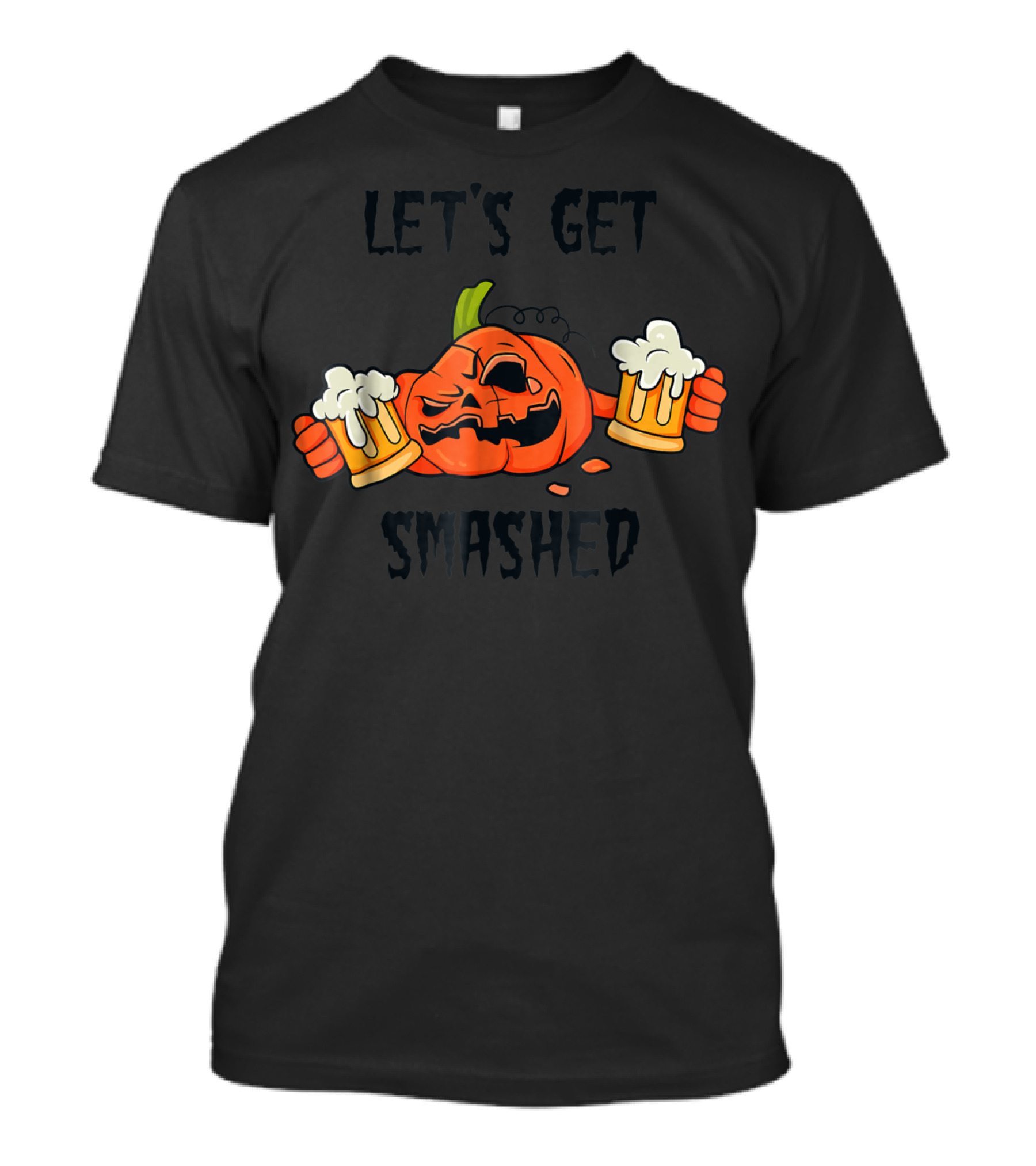 Let's Get Smashed Pumpkin Halloween Beer Mug Cheers T-Shirt