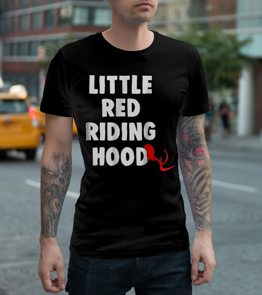 Little Red Riding Hood Classic Fairy Tale Text With Red Hood T-Shirt