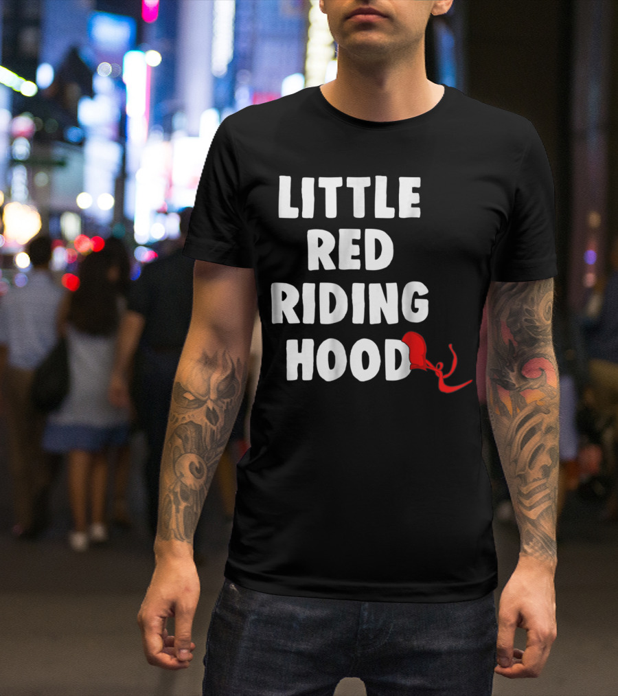 Little Red Riding Hood Classic Fairy Tale Text With Red Hood T-Shirt
