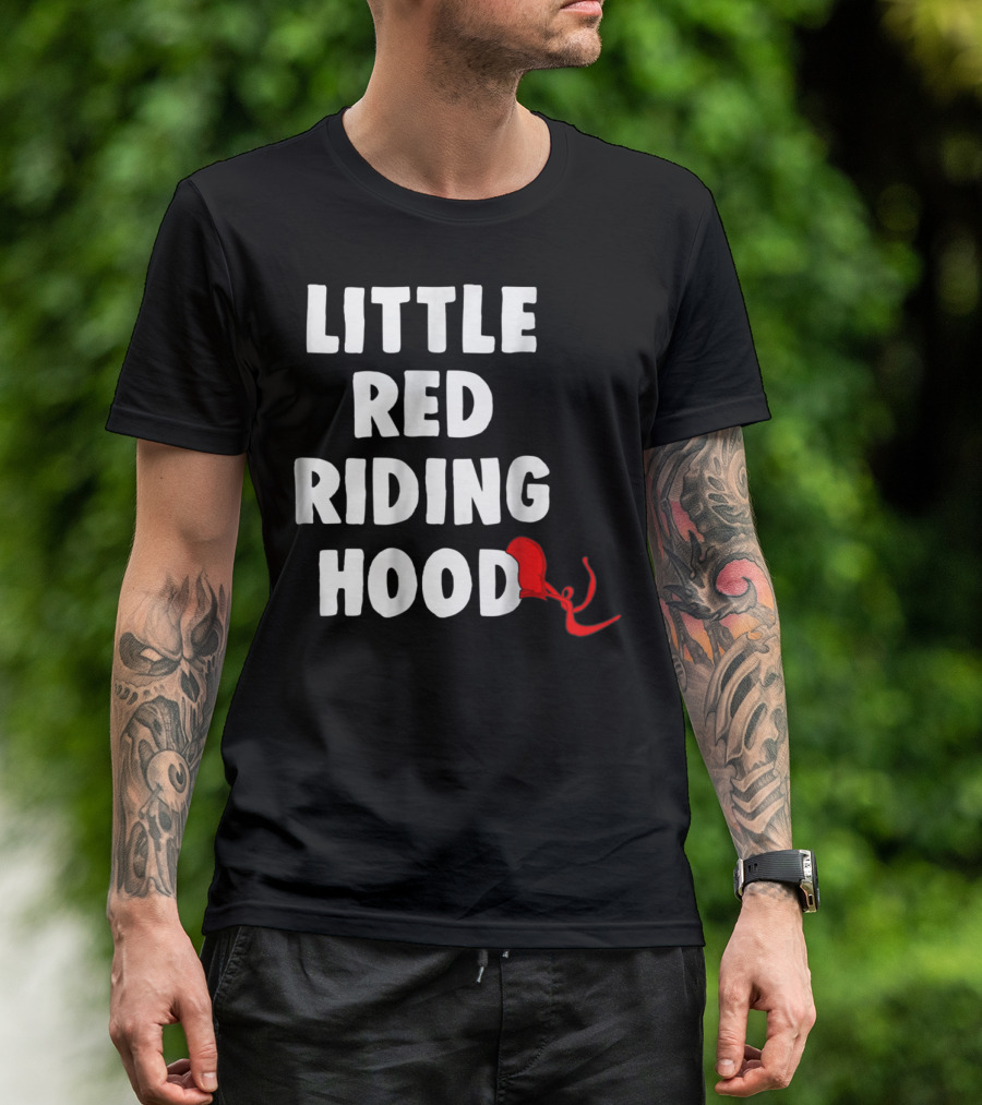 Little Red Riding Hood Classic Fairy Tale Text With Red Hood T-Shirt