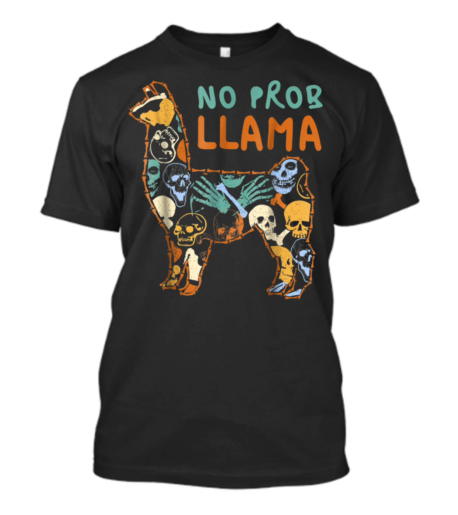 No Prob Llama Halloween Skull Costume Llamaween T-Shirt