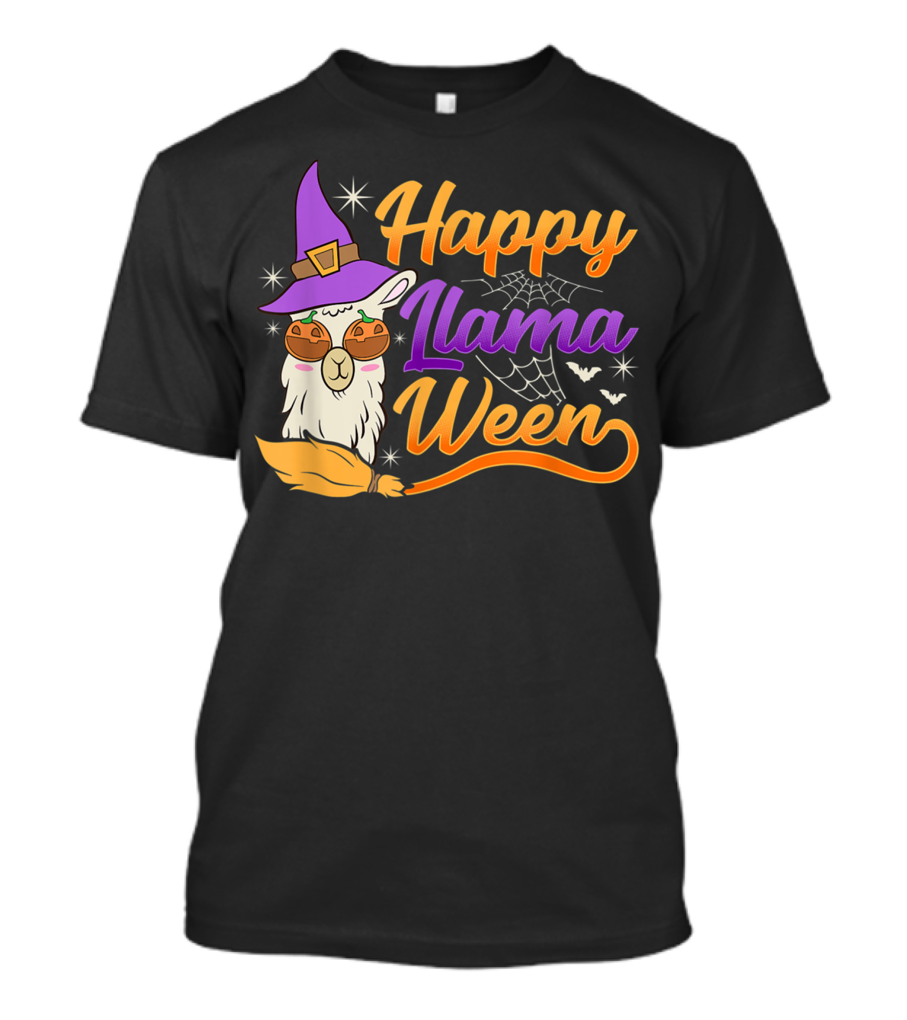 Happy Llama Ween Alpaca Witch Halloween T-Shirt
