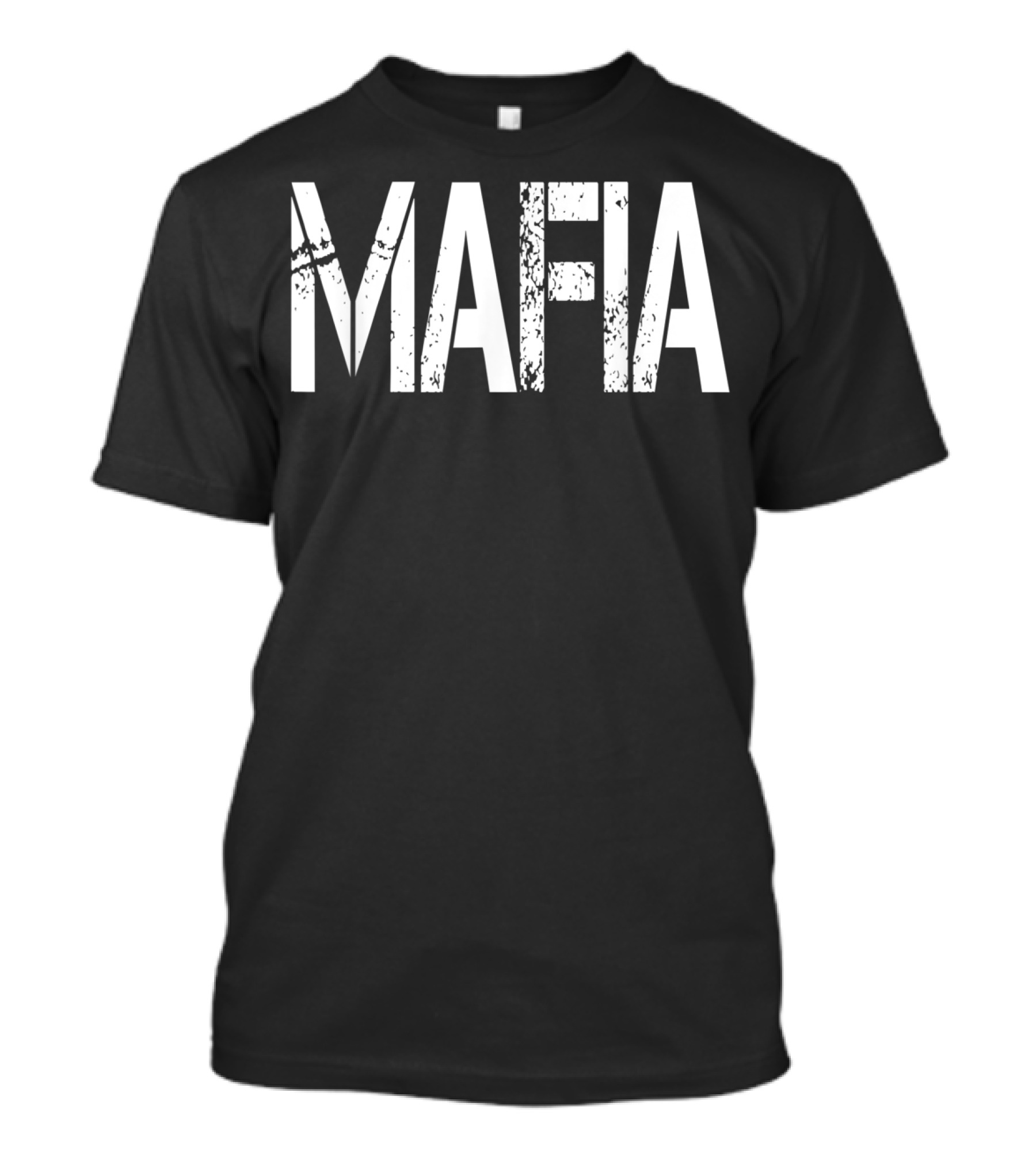 Mafia Text Distressed T-Shirt