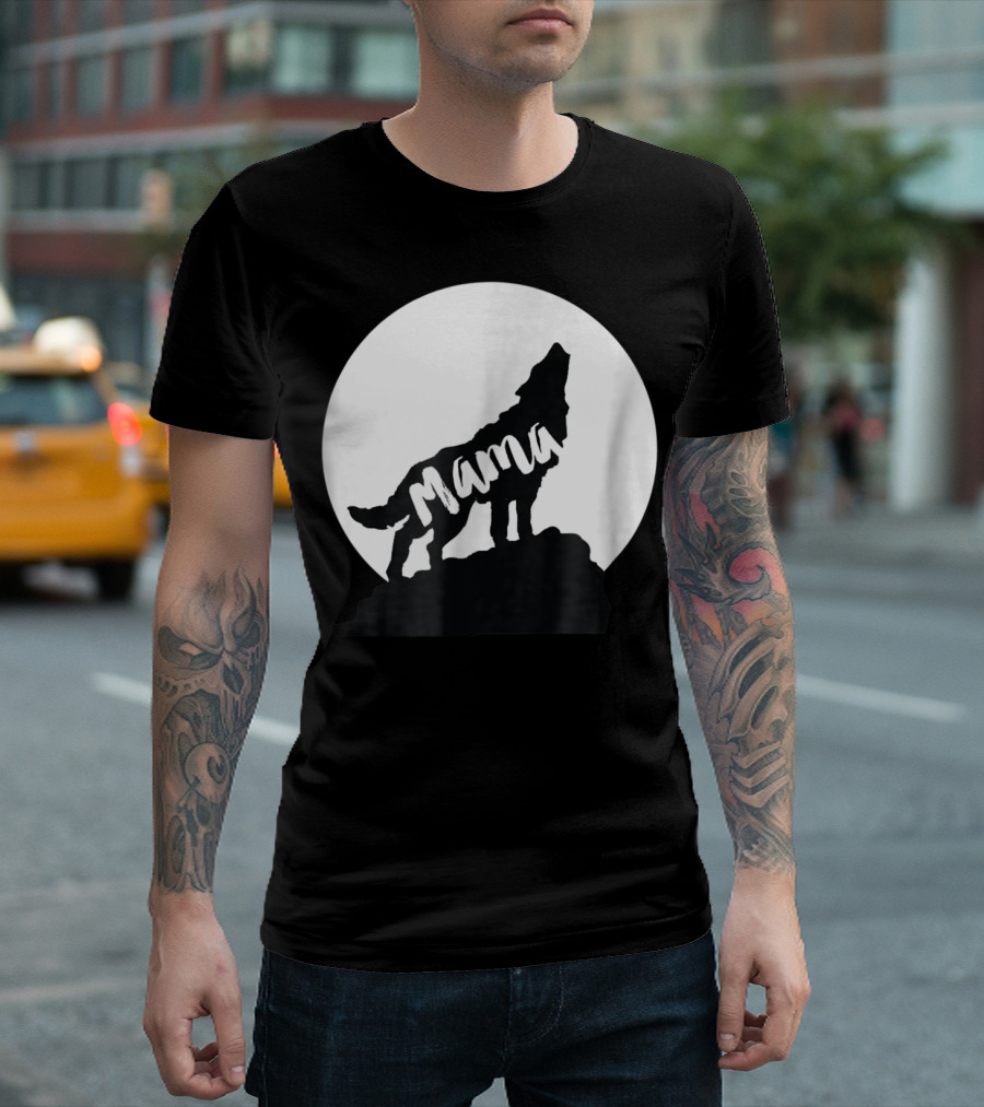 Mama Werewolf Halloween Howling Moon T-Shirt