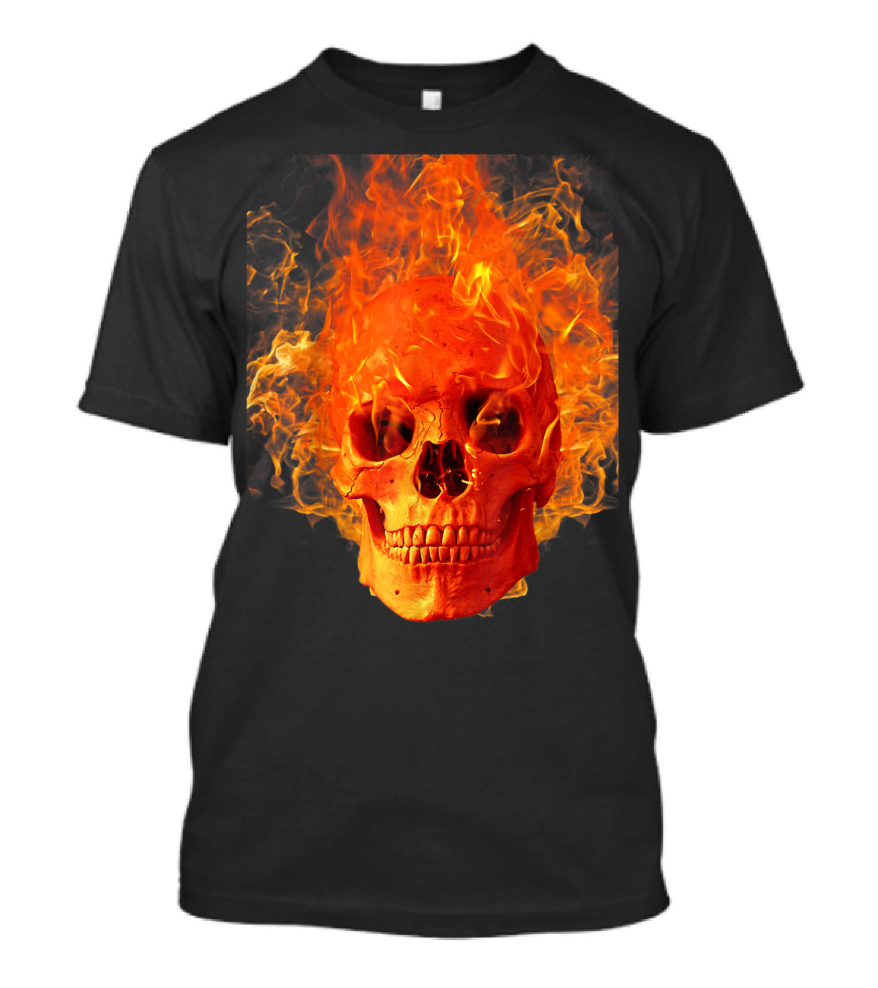 Men's Fiery Skull Day Of Dead Sugar Skulls And Roses T-Shirt