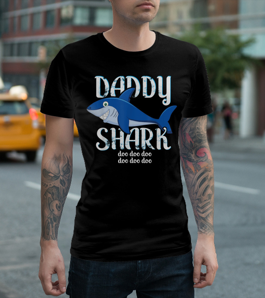 Daddy Shark Doo Doo Doo Mens Tee Shark T-Shirt