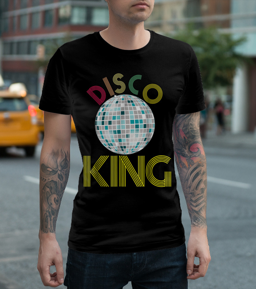 Disco King 1970s Party Retro Mirror Ball 70s T-Shirt