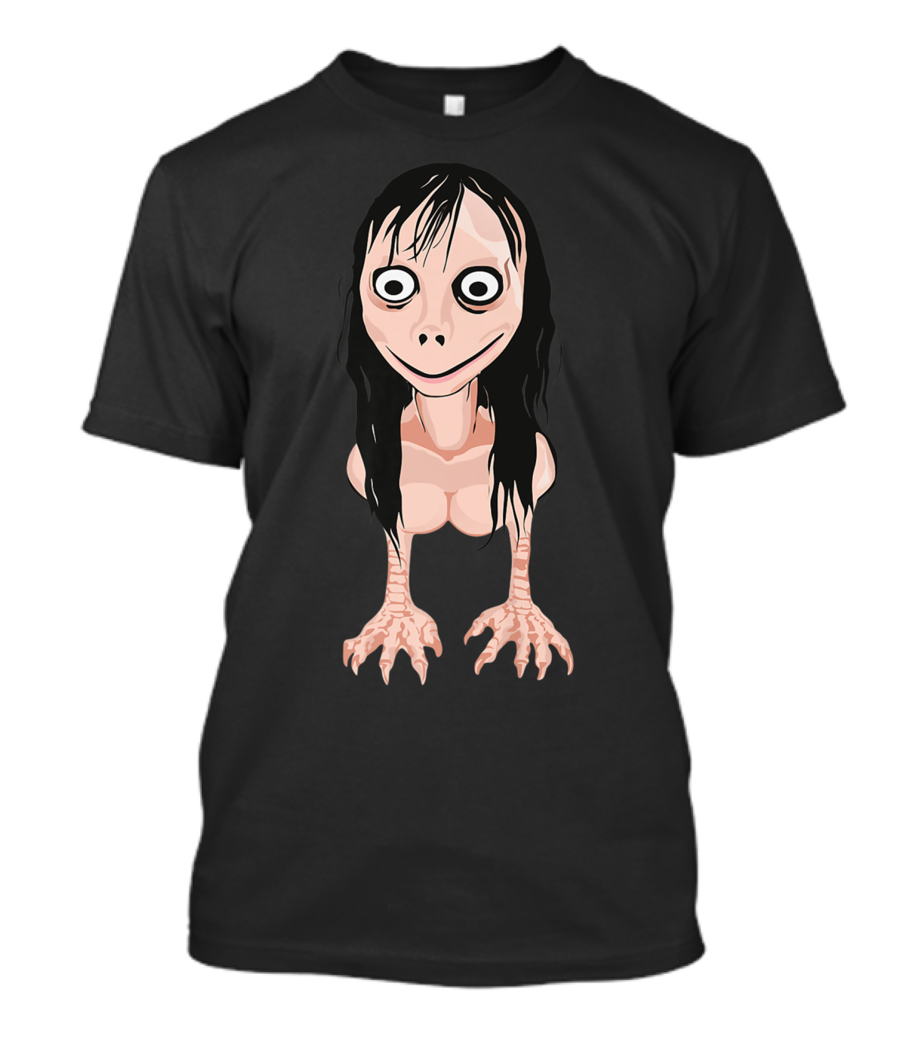 Momo Creepy Face Spooky Halloween Horror Momo T-Shirt