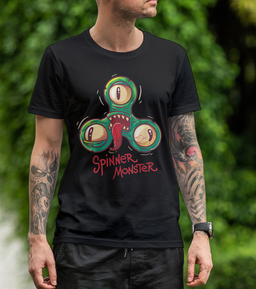 Spinner Monster Three-Eyed Halloween Fidget Spinner T-Shirt