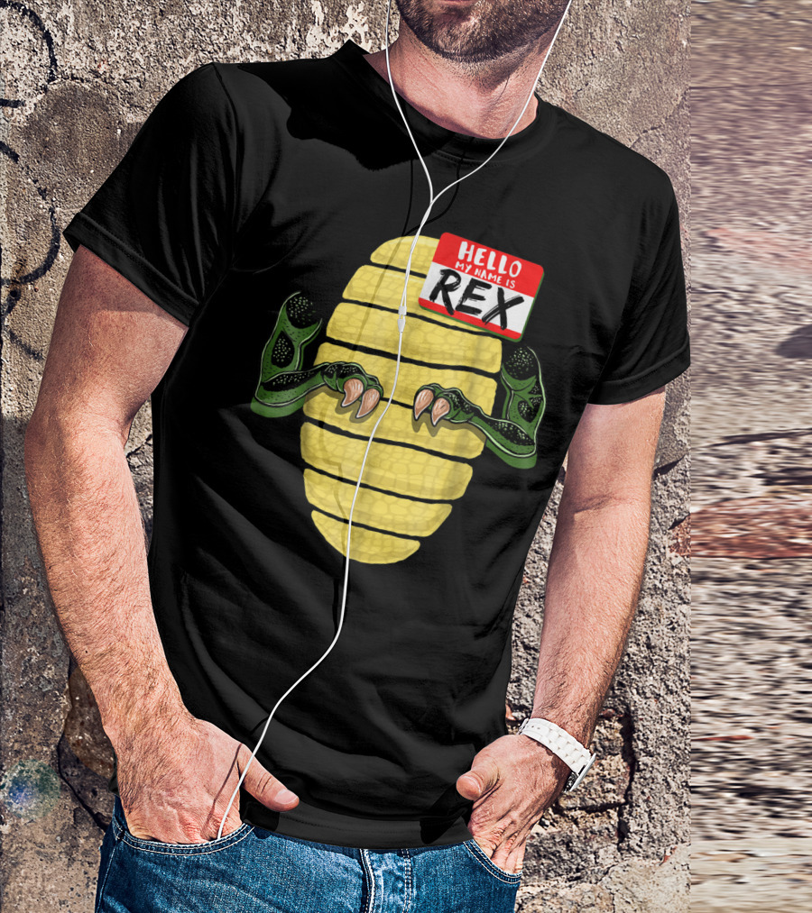 Hello My Name Is Rex Dinosaur Halloween T-Shirt