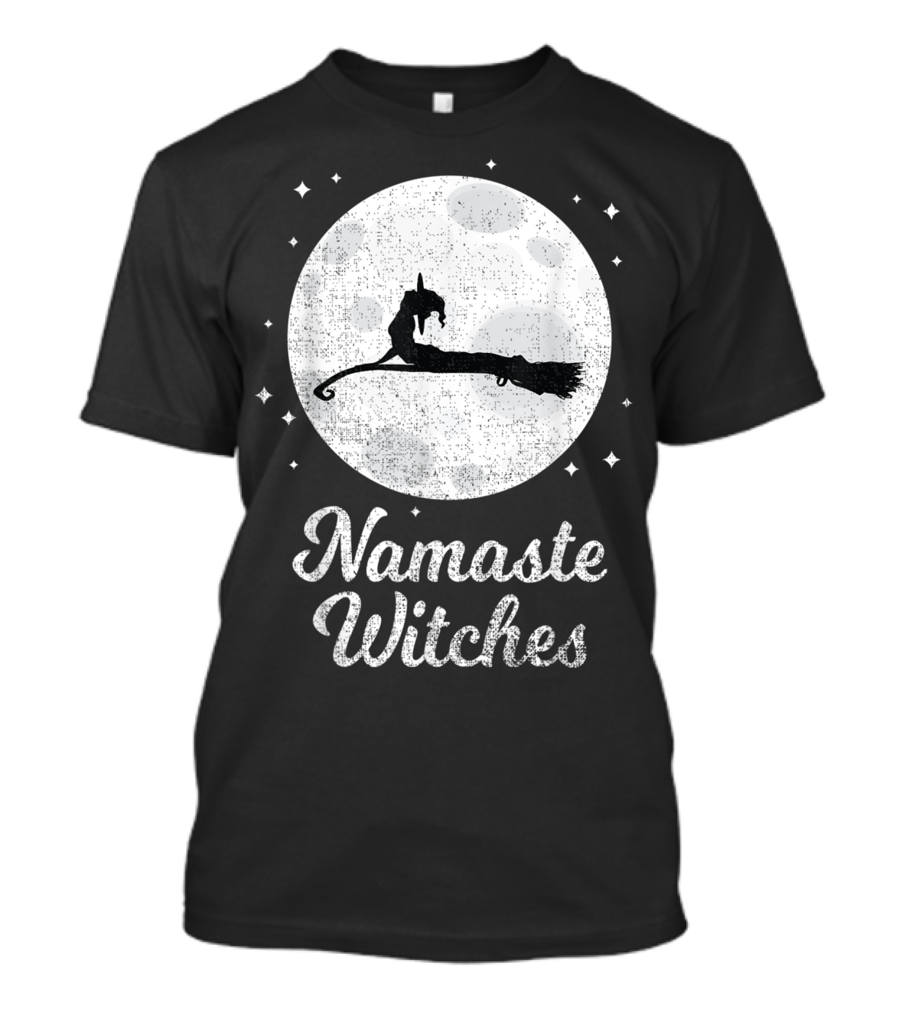 Namaste Witches Halloween Yoga Moon Meditation T-Shirt