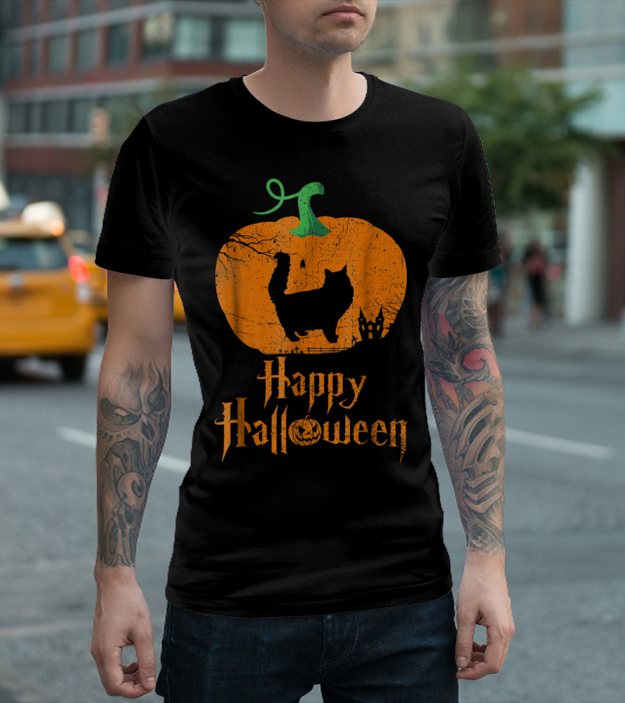 Happy Halloween Norwegian Forest Pumpkin Cat T-Shirt
