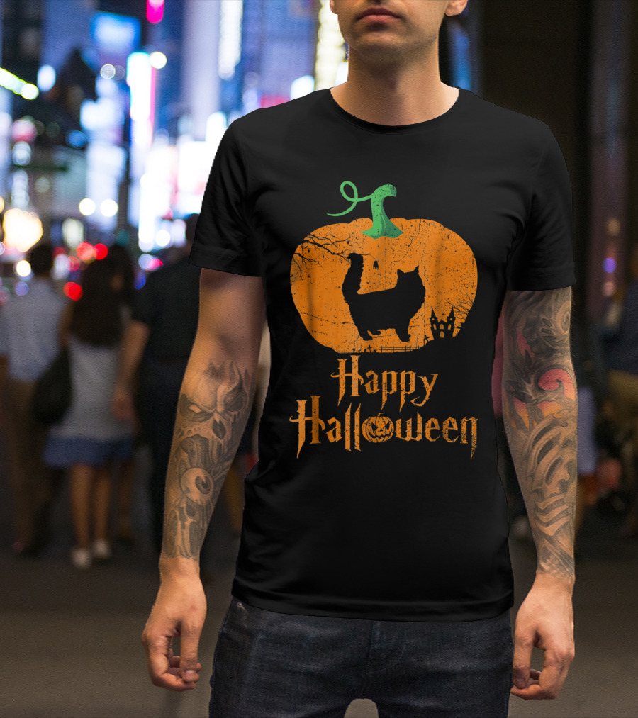 Happy Halloween Norwegian Forest Pumpkin Cat T-Shirt