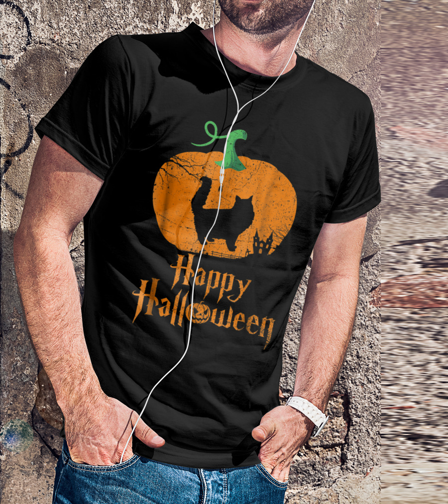 Happy Halloween Norwegian Forest Pumpkin Cat T-Shirt