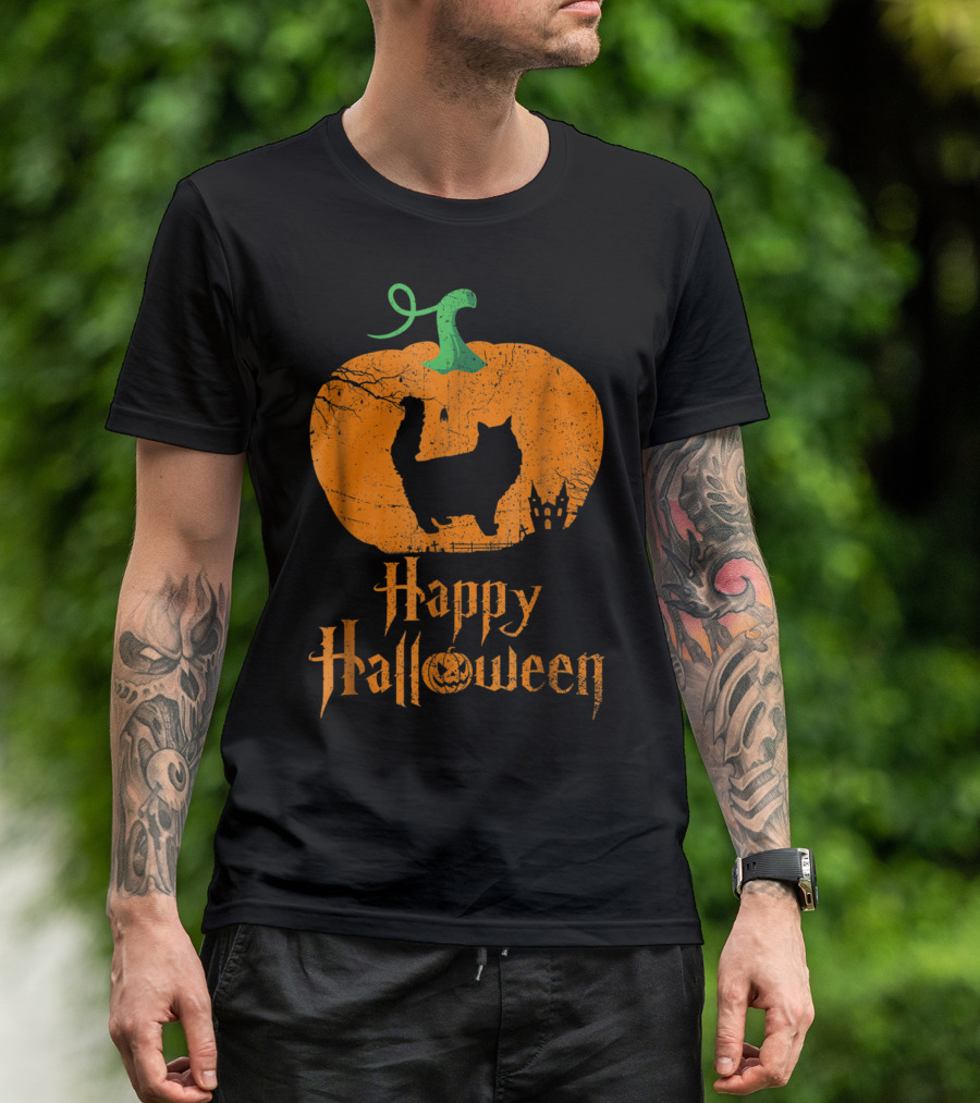 Happy Halloween Norwegian Forest Pumpkin Cat T-Shirt
