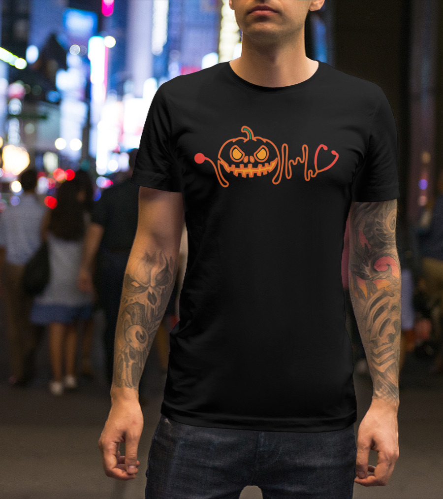 Nurse Halloween Stethoscope Jack-o'-Lantern T-Shirt