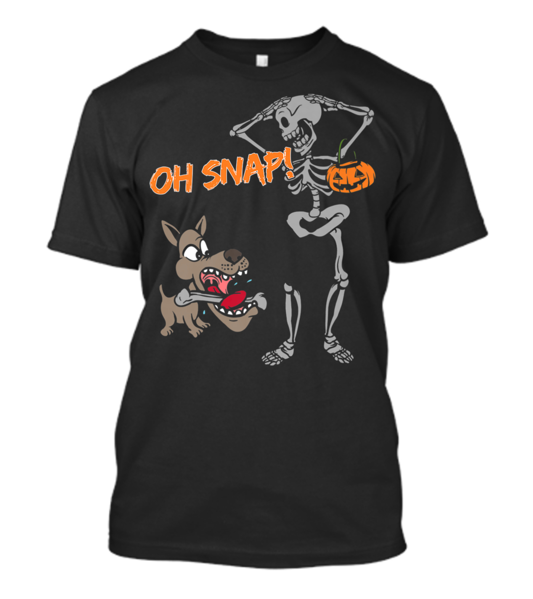Oh Snap Dog Bone Skeleton Pumpkin Dog T-Shirt