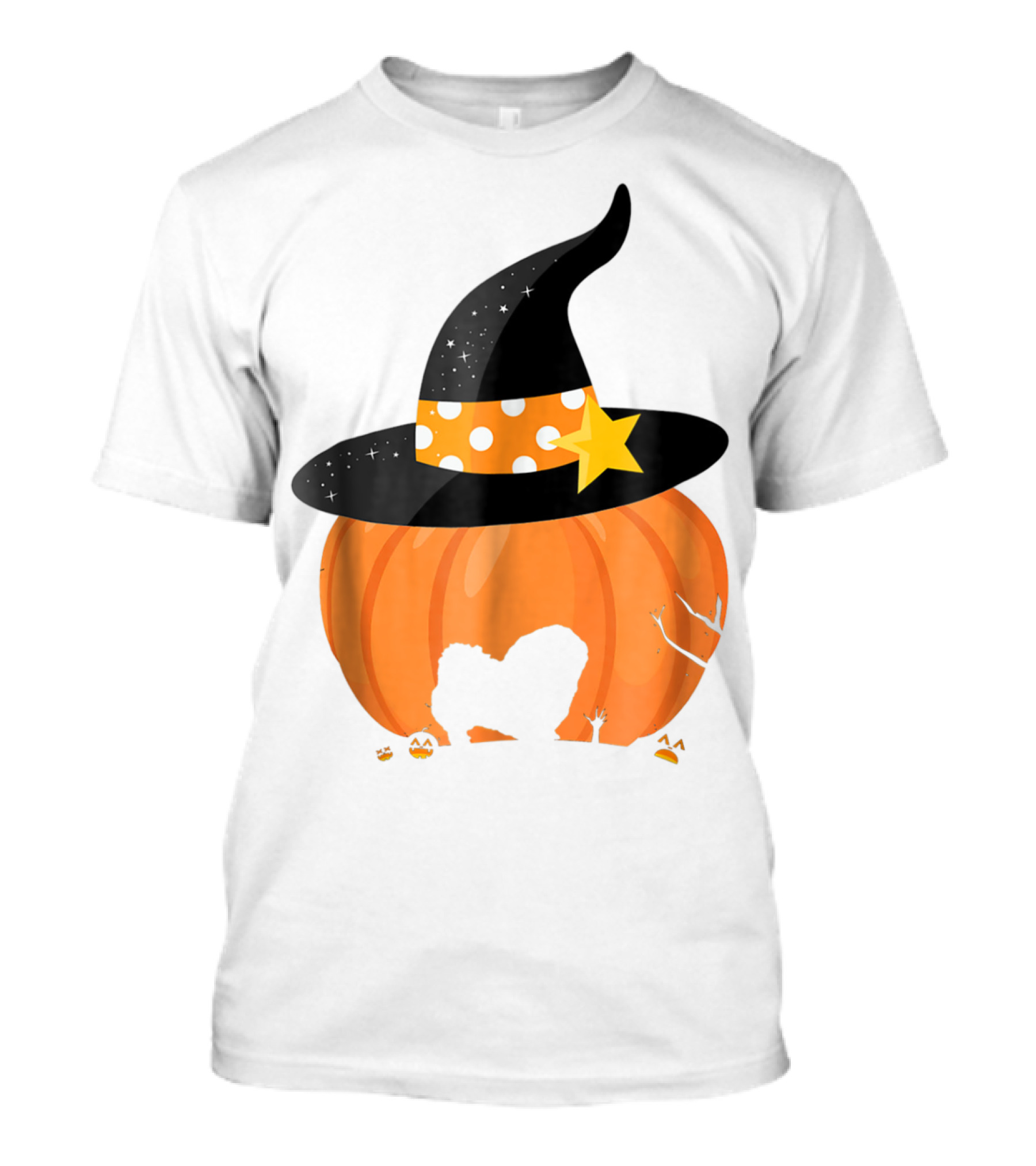 Pekingese Dog In Pumpkin Witch Hat Halloween T-Shirt