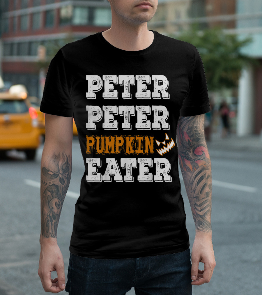 PETER PETER PUMPKIN EATER Halloween Jack-o'-Lantern Face T-Shirt