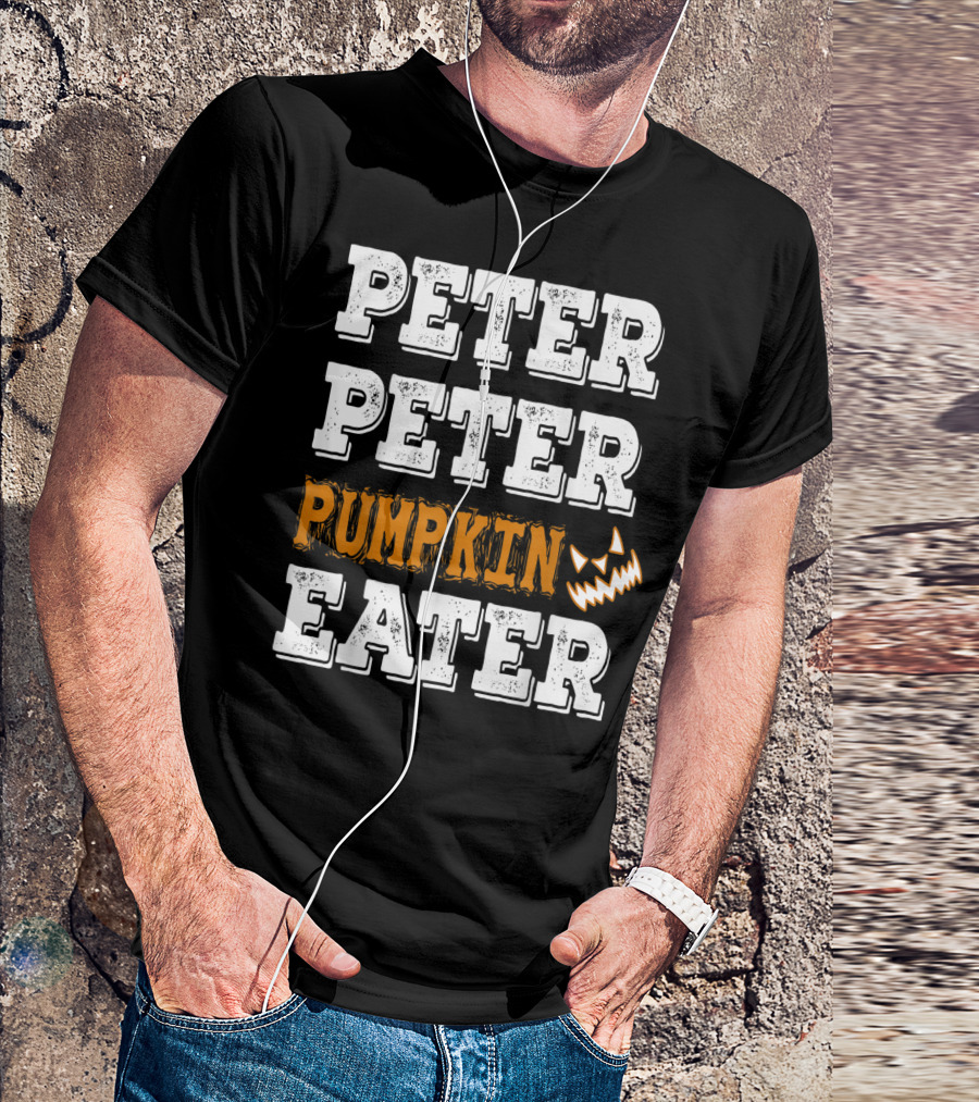 PETER PETER PUMPKIN EATER Halloween Jack-o'-Lantern Face T-Shirt