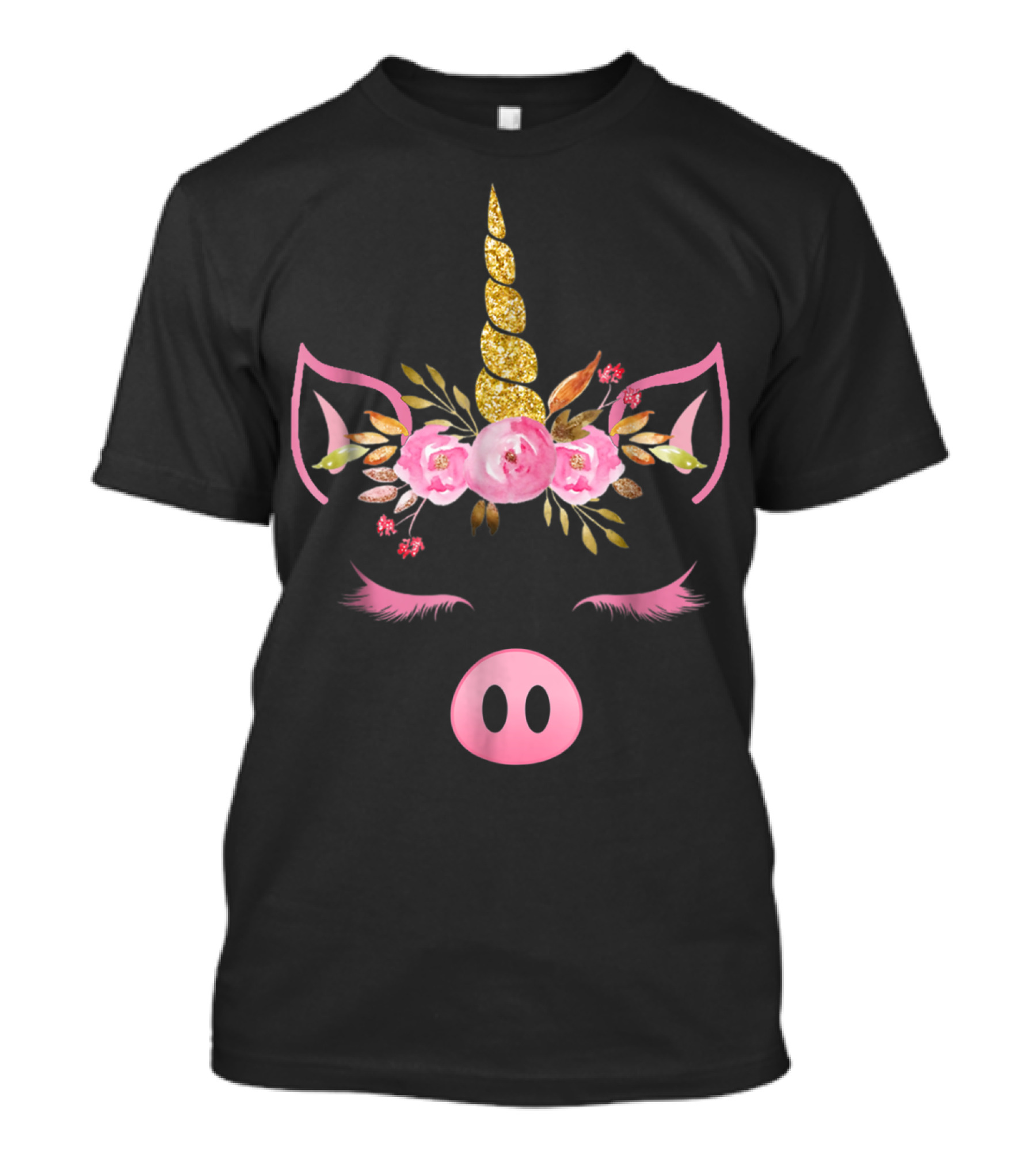 Pig Unicorn Floral Halloween Scary Costume T-Shirt
