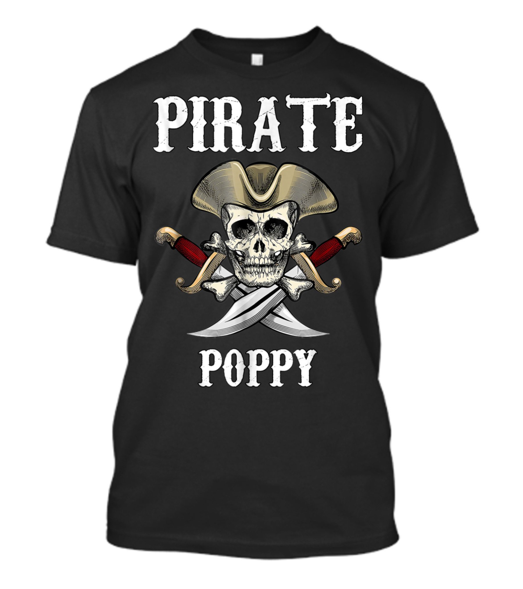 Pirate Poppy Skull With Crossed Swords And Hat T-Shirt