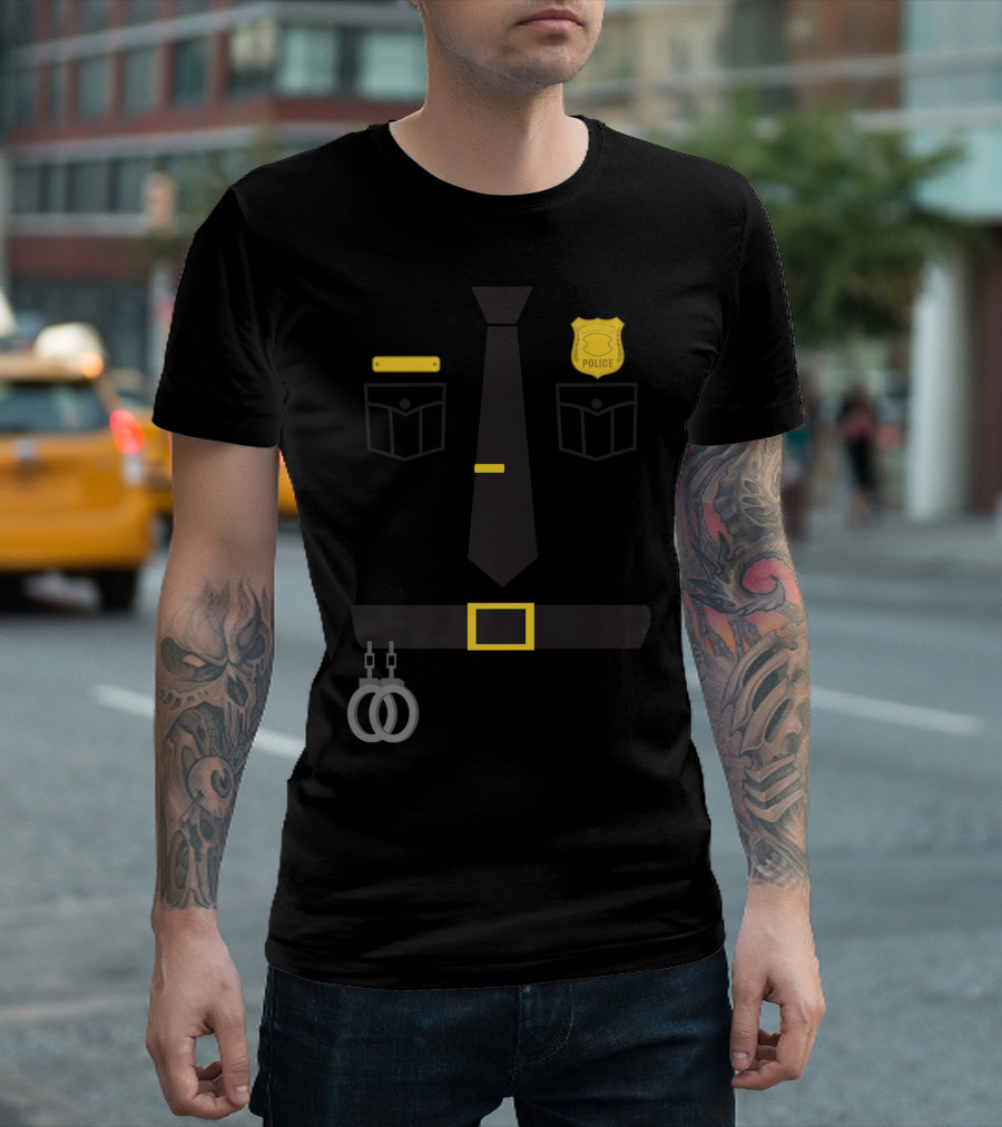 Police Badge Handcuffs Sheriff Uniform T-Shirt