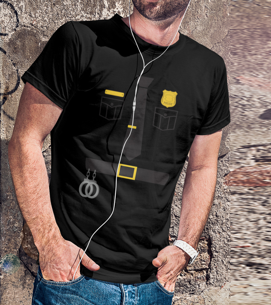 Police Badge Handcuffs Sheriff Uniform T-Shirt